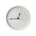 Deboss white concrete wall clock black aluminium hands 12888 clockwork