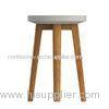 Indoor Drak Grey Concrete Stool Removable Wooden Legs 31cm 45cm