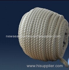 Supply ship mooring ropes