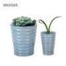 Drainer Screw Thread Blue Concrete Vase Cylinder Decorative Two Size