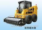 600kg Excavator / Backhoe Wheel Skid Steer Loader With Enclosed Cabin