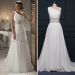 ALBIZIA Fashion White Beading Pleated Chiffon One-Shoulder A Line beach Wedding Dresses