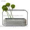 Waterproof Handmade Concrete Plant Pots Light Grey With Iron Decor