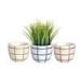 Colorful Stripe Decoration Cement Planter / Lattice Hotel Decoration Concrete Planters