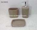 3 Pcs Natural Grey Concrete Bathroom Accessories With Soap Dish Dispensers