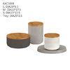 Wooden Lid Round White Concrete Candle Holder 3 Pcs Eco - Friendly Radiation - Proof