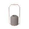 Garden Clyinder Small Concrete Vase Light Grey With Gold Electro - Plating Wire