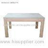Home Concrete Table Top Four Wooden Legs / Rectangle Concrete Outdoor Table