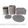 Rough deboss wood lid concrete cup / 5 pcs Concrete dinner plates FDA