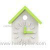 House Shape Green Watch Wall Clock / Handmade Wall Clocks Electronic Control