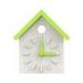 House Shape Green Watch Wall Clock / Handmade Wall Clocks Electronic Control