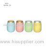 Pretty And Colorful Concrete Candle Holder With Gold Or Silver Painted Lid