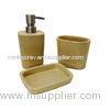 Dyed Yellow Concrete soap dispenser / Oblong Concrete Toothbrush holder
