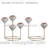 Floor Standing Metal Candle Stand Hexagon Decorative With Iron Plated Gold