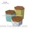 Colored Concrete Home Decor Marbled Hexagon Box With Solid Wooden lids