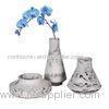 Marble Effect Smooth White Concrete Plant Pots 3 Pcs Max Size 25cm 25cm 10cm