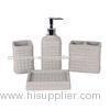 Light Gray Exquisite Concrete Bathroom Accessories Check Pattern 4 - Piece Suit