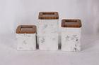 White Wood Lid Concrete Boxes Marbling Combination For Office Container