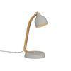 Table grey Concrete Lamp Shade wooden Handle Handmake with UV LED Lamp