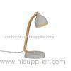 Table grey Concrete Lamp Shade wooden Handle Handmake with UV LED Lamp