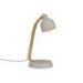 Table grey Concrete Lamp Shade wooden Handle Handmake with UV LED Lamp