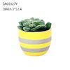Yellow Spraying Natural Concrete Vase Cylindrical Handmake For House Balcony