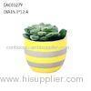 Yellow Spraying Natural Concrete Vase Cylindrical Handmake For House Balcony