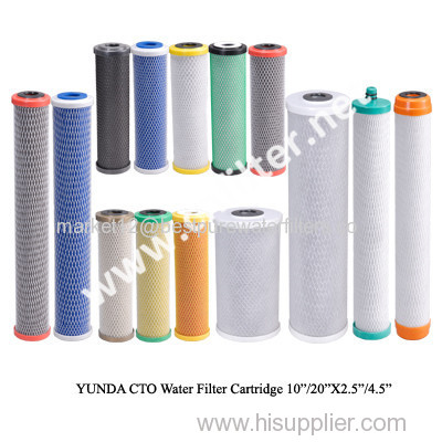 10" activated carbon block water filter cartridge(CTO) for water purification