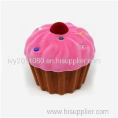 Muffin Cake Shape Velvet Jewelry Box