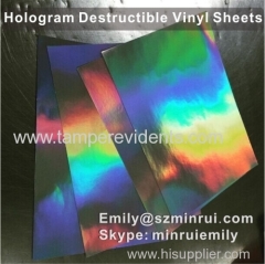 Custom Breakable Hologram Destructible Vinyl Sheets