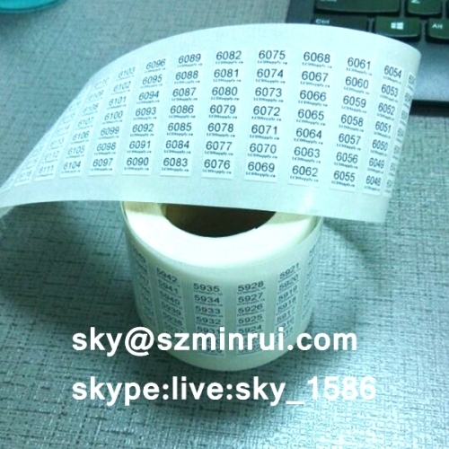 Brittle Destructible Tamper Proof Stickers with Serial Number Customized Security Sticker Lables