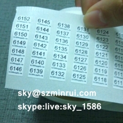 Brittle Destructible Tamper Proof Stickers with Serial Number Customized Security Sticker Lables