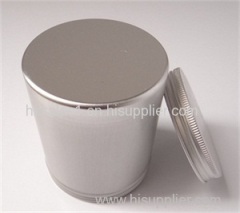 Round aluminum can cosmetic container