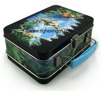 Metal game package tin lunch box