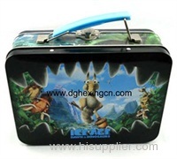 Handle tin lunch box metal game storage box