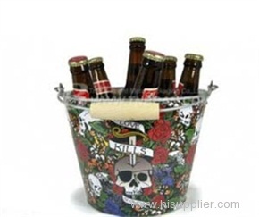 Round tin beer bucket