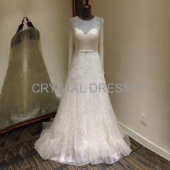ALBIZIA Elie Saab Gorgeous white Beading Lace A Line allure Sweep/Brush Wedding Dresses