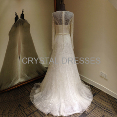 ALBIZIA Elie Saab Gorgeous white Beading Lace A Line allure Sweep/Brush Wedding Dresses