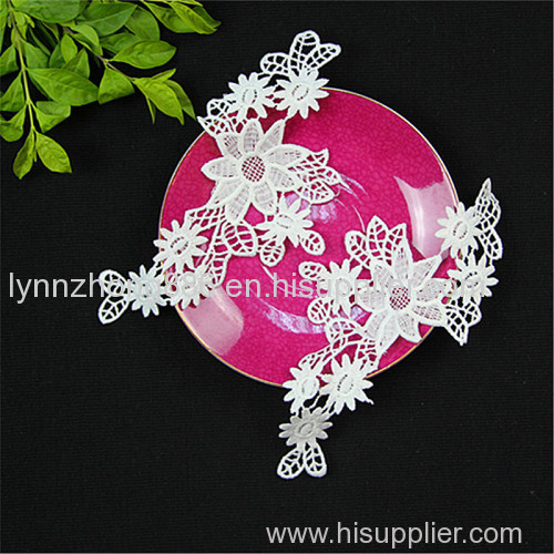 beautiful design polyester embroidered collar lace applique