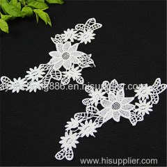 beautiful design polyester embroidered collar lace applique