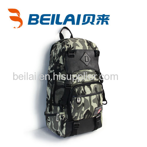 High-capacity camo canvas backpack cool designed large travel bag