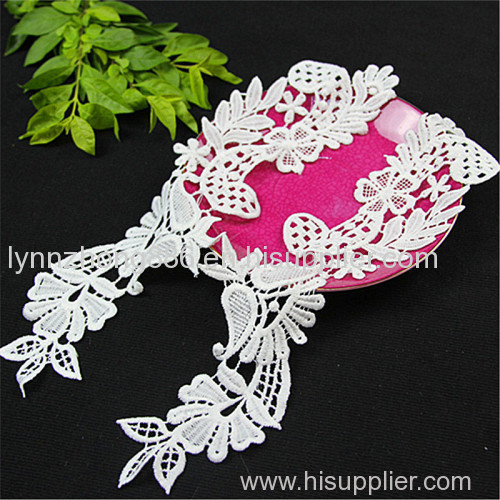 women detachable flower embroidered lace collar