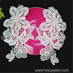 flower embrodered collar lace trim applique