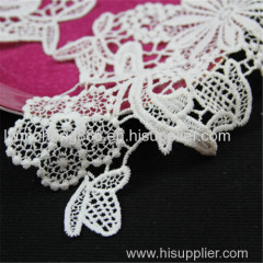 flower embrodered collar lace trim applique