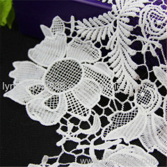 white embroidery flower design applique