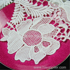 white embroidery flower design applique