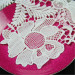 white embroidery flower design applique