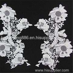 white embroidery flower design applique