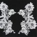 white embroidery flower design applique