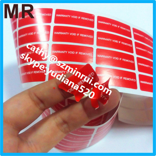 minrui supply printing repair warranty void sticker